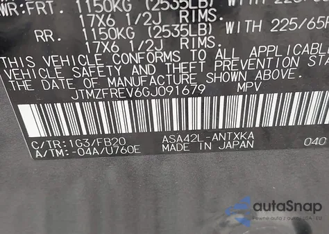 2016 Toyota Rav4 Le from USA, damaged, VIN JTMZFREV6GJ091679